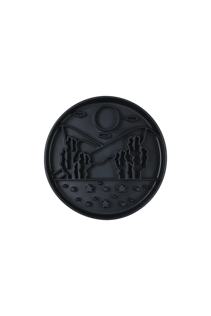 Cactus and stars, black silicone slow feeder shipped and delivered worldwide